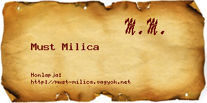 Must Milica névjegykártya